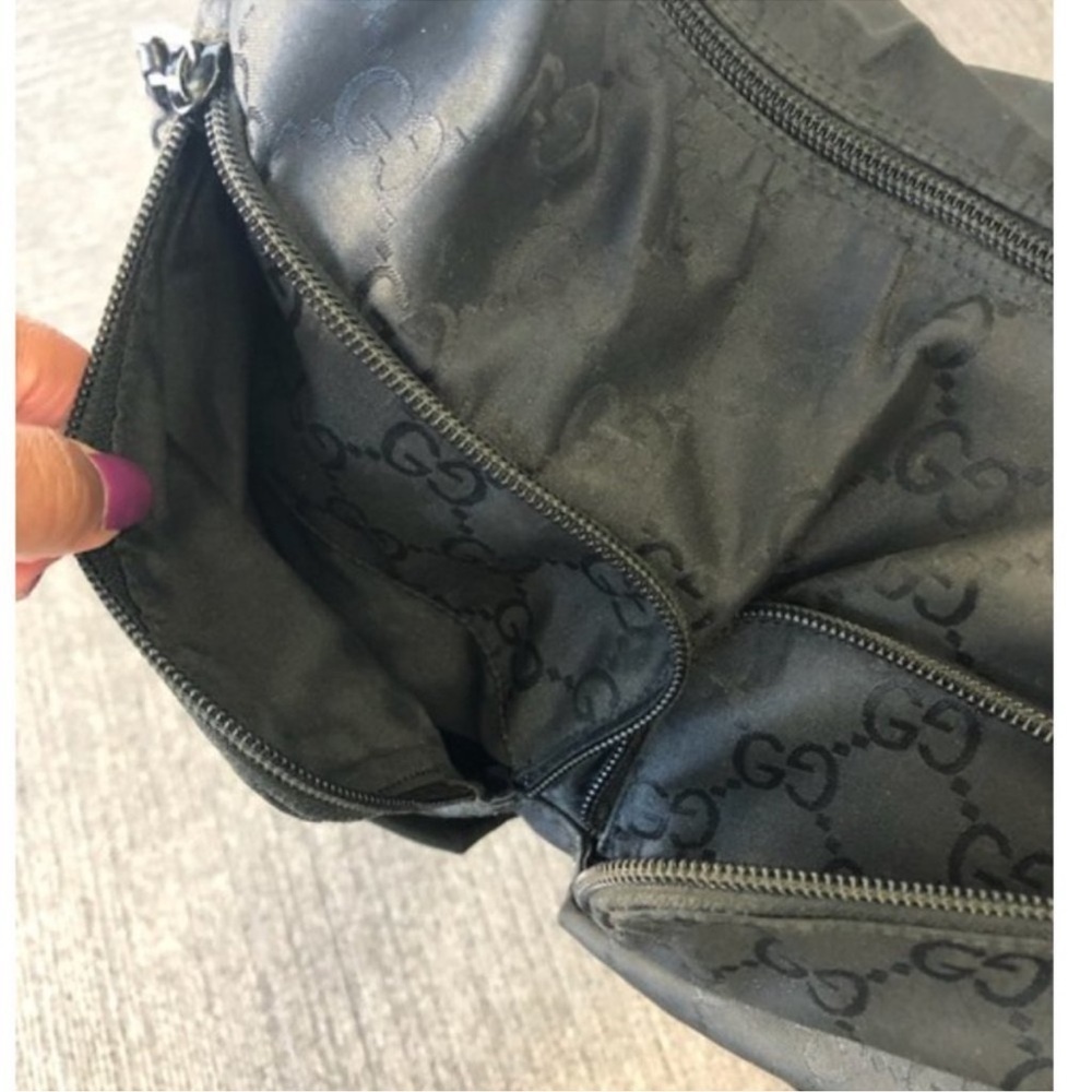 Authentic Gucci Black GG Monogram Nylon Canvas Hobo Vintage Bag. MA199 - Picture 7 of 16